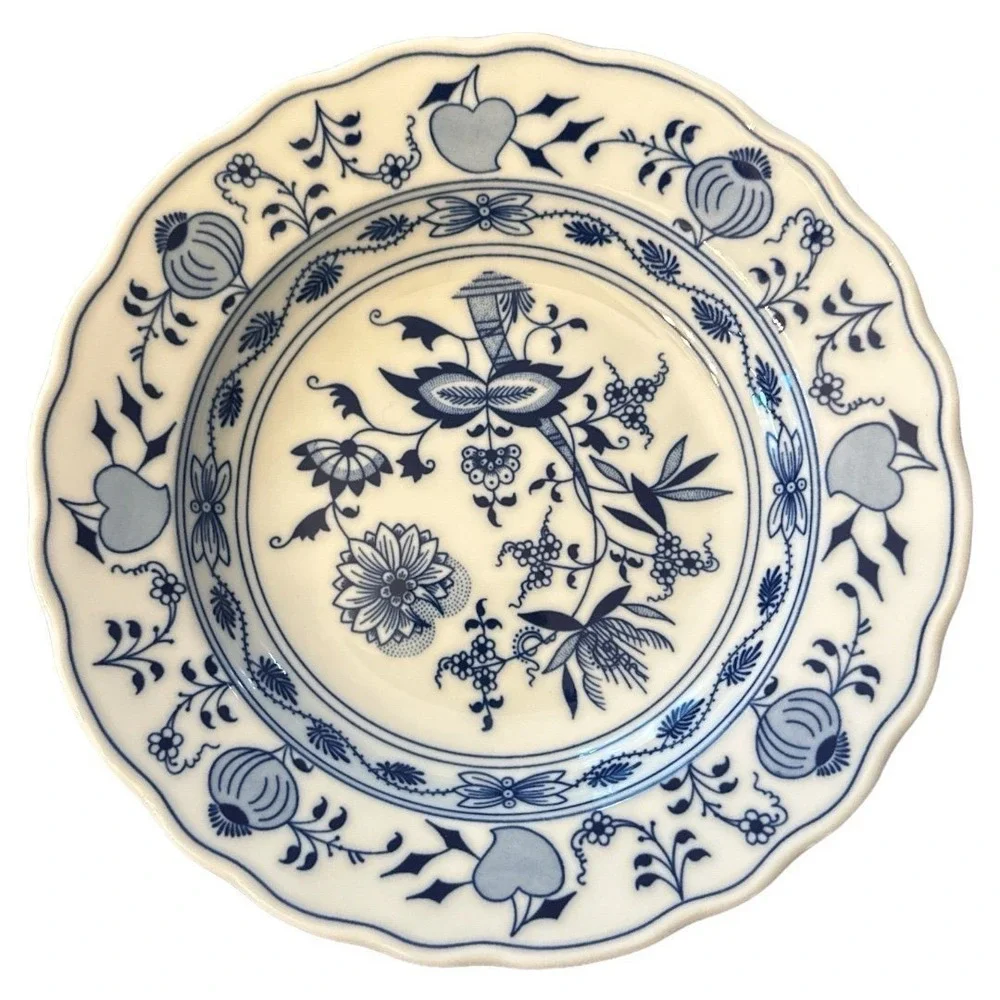 Blue Danube Floral Dinner Plates Set of 8 Blue Onion‎ Scalloped Edge